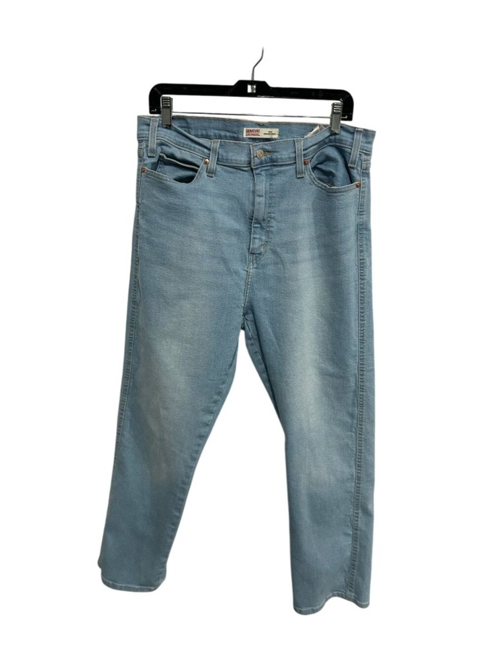 Signature Levi Strauss 20W Heritage High Rise Straight Light Wash Jeans Retro